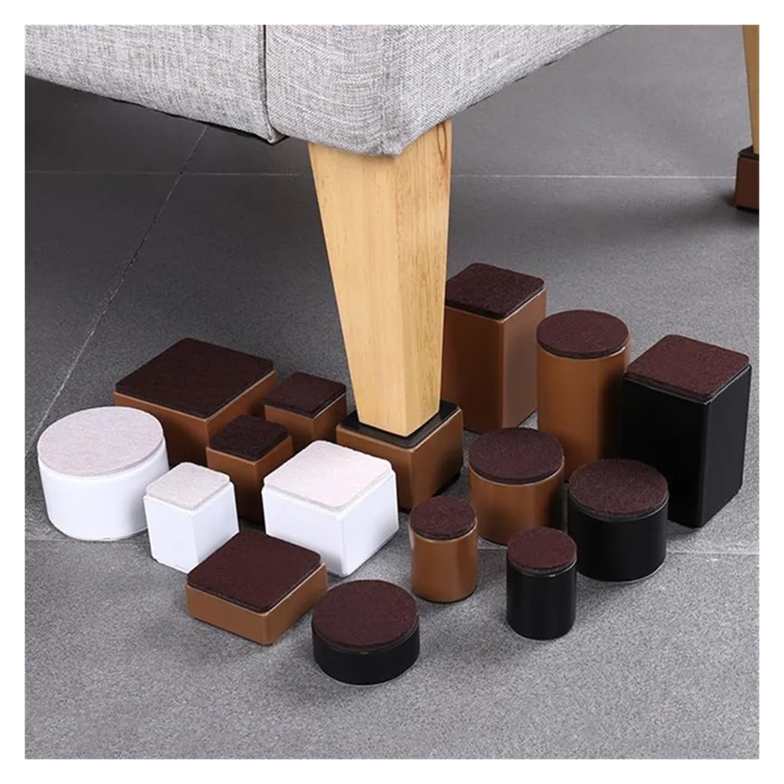 Rialzi per Mobili da Letto 4 pezzi di piedini rialzati for mobili in acciaio al carbonio, for divani, tavoli e sedie, rotondi, resistenti, for proteggere il pavimento.(Round-black-100mm)