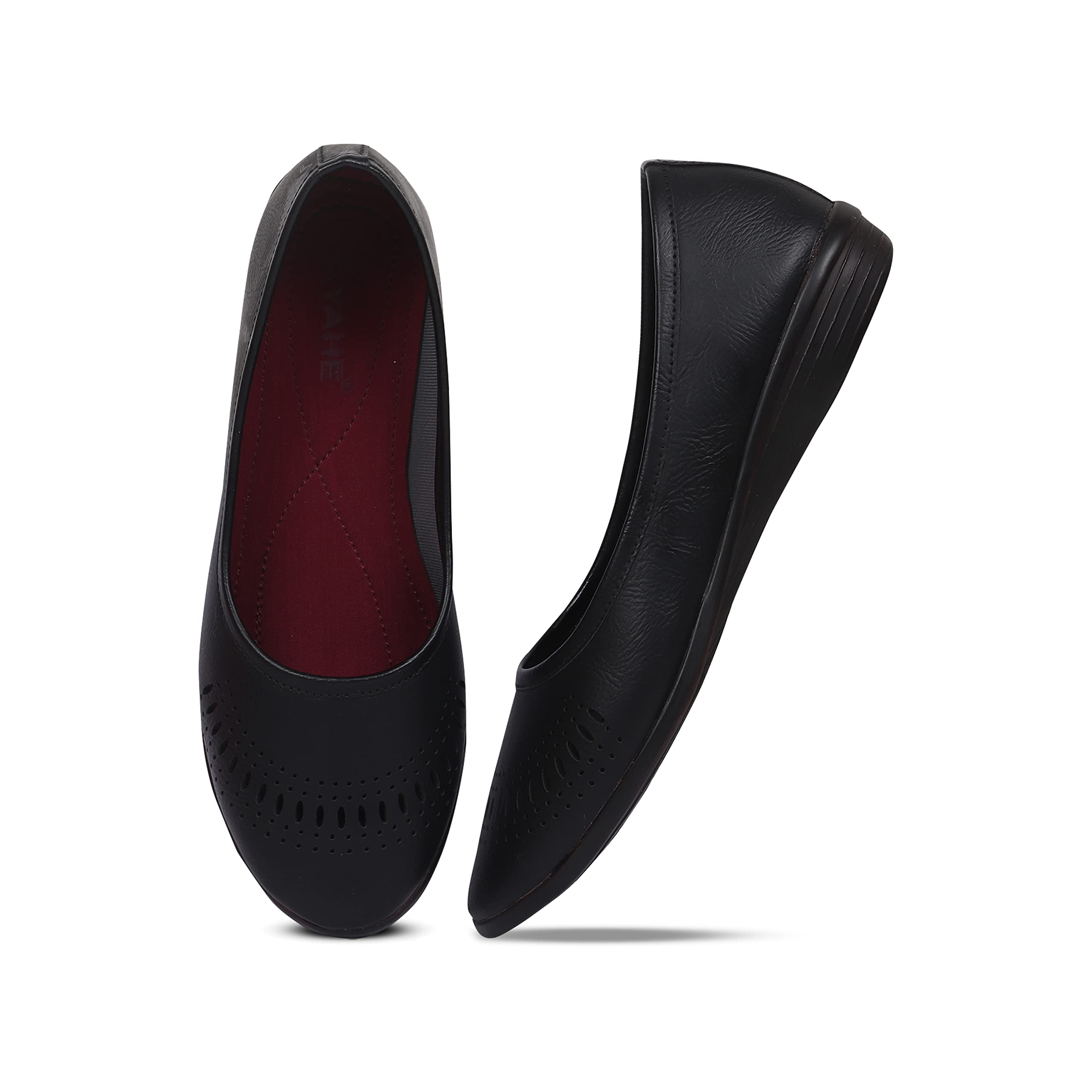 YAHE Women Faux Leather Casual Ballet Flat Belly Shoes Y-73 Black Colour UK 4 (B084MHT6HQ) Amazon Price History, Amazon Price Tracker