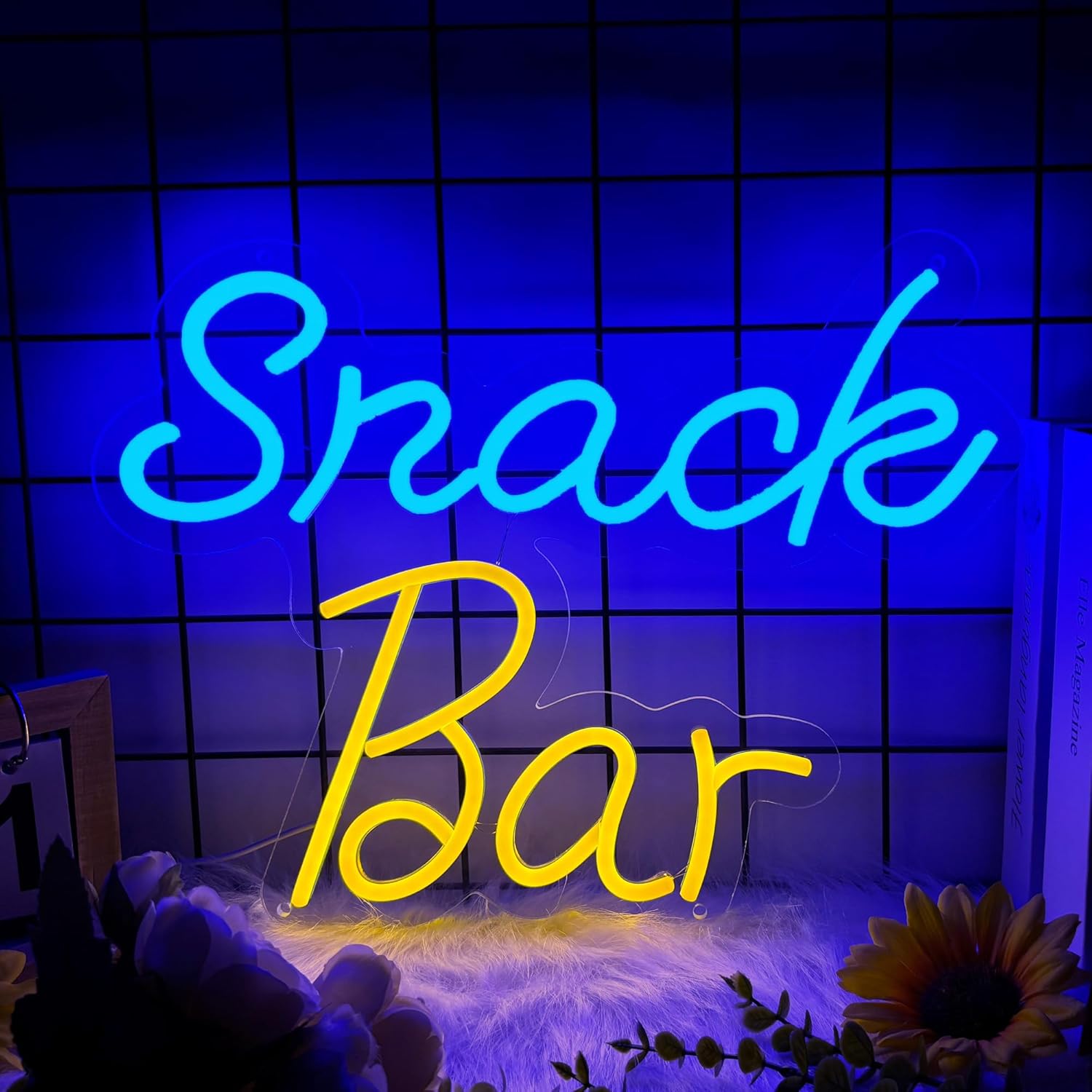 Snack Bar Neon Sign for Wall Decor, USB Powered Snack Bar Led Sign, Reusable Snack Light Up Sign for Boys and Girls, Light Up Sign for Bedroom and Livingroom