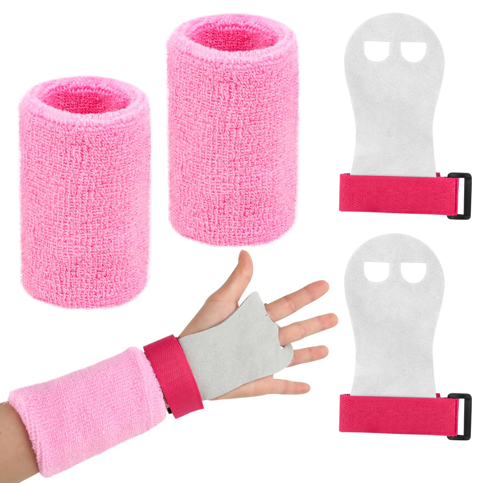 2 Cinturini da Polso con Presa per Ginnastica Sportiva 2 Cinturini la Protezione del Polso, Set di impugnature, Cross Training, ginnastica, Pull Up Grips, Manopole Paracalli per Ginnastica Artistica