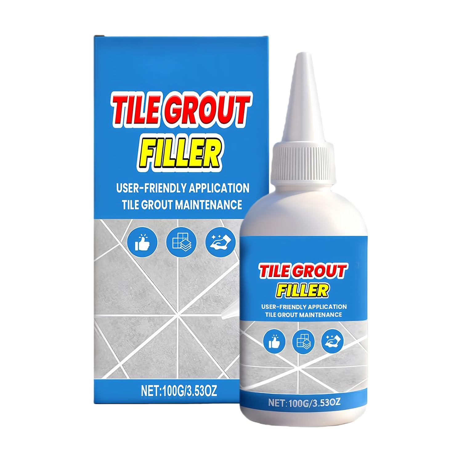 Tile Grout Repair Quick Dry Strong Waterproof Tile Paste 100g | Cement Floor Construction Cream for Wall Bathroom Kitchen Living Room Home