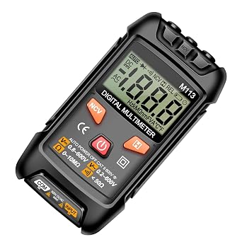 Digital Multimeter Auto Ranging 6000 Counts Multimeter Tester NCV Voltage Detector AC DC Current Resistance Capacitance Frequency Temperature Measure for Electricians Engineers