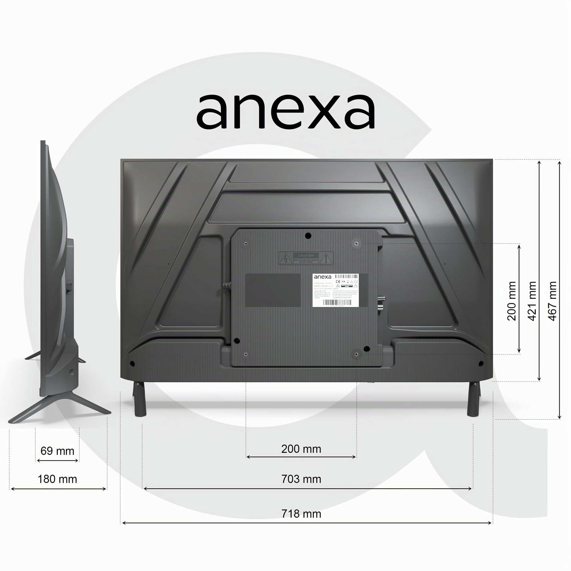 anexa - Smart TV 32 Pulgadas Full HD Google TV con Android 14, TDT 2025. Televisor con 3 años de garantía SMART32C02FG, Compatible con Netflix y Prime Video