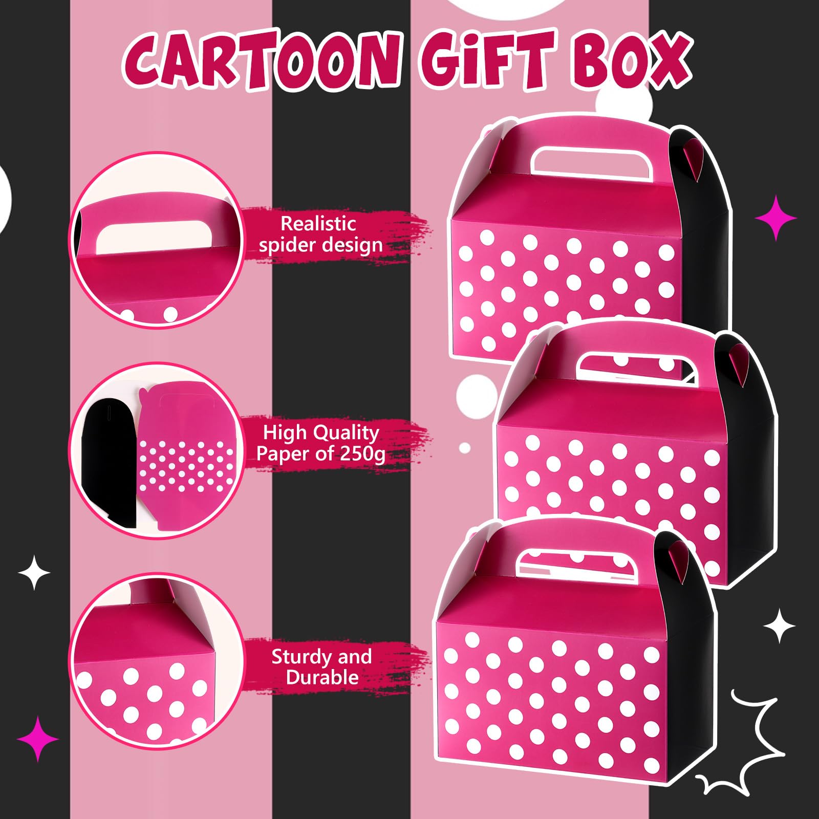 Marspark 12 Pack Pink Mouse Cartoon Birthday Party Supplies, Paper Gift Boxes, Cartoon Candy Treat Boxes for Birthday Party Decorations(Pink Mouse Pattern)