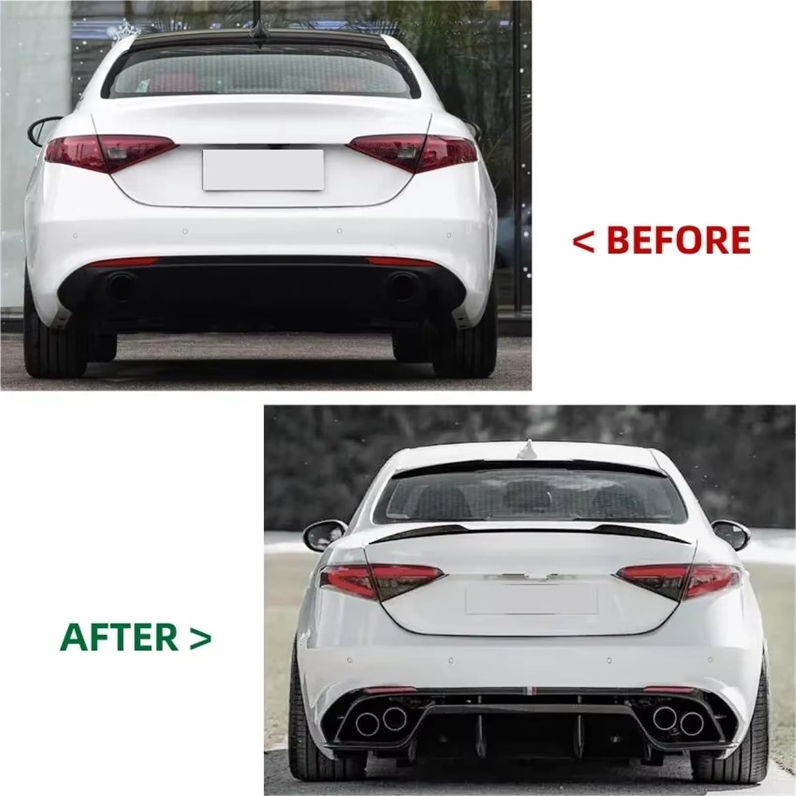 Spoiler coda Posteriore Per Bagagliaio Spoiler Posteriore, Splitter Per Tetto, Alettone Posteriore, Finitura Carrozzeria Per Alfa Per Romeo Per Giulia 2016-2023 Alettone Auto(Gloss Black)