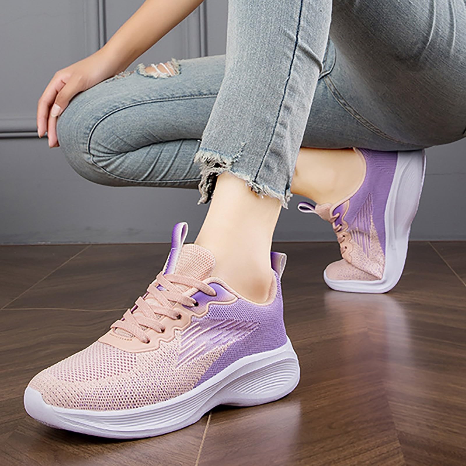 Sneaker Donna Comodo Outdoor - Scarpe Casual da Ginnastica Traspiranti | Sneakers Dimagrante Passeggio Suola Comfort Antiscivolo Scarpe Platform Jogging Tennis Running Sneakers Basse Ammortizzate