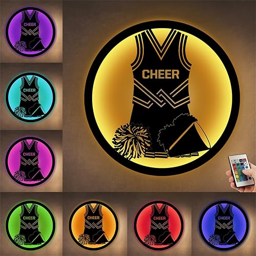 Miniatura 4 de Arte de pared de metal personalizado de animadora con luz LED, letrero personalizado con nombre de animadora, decoración para sala de estar,