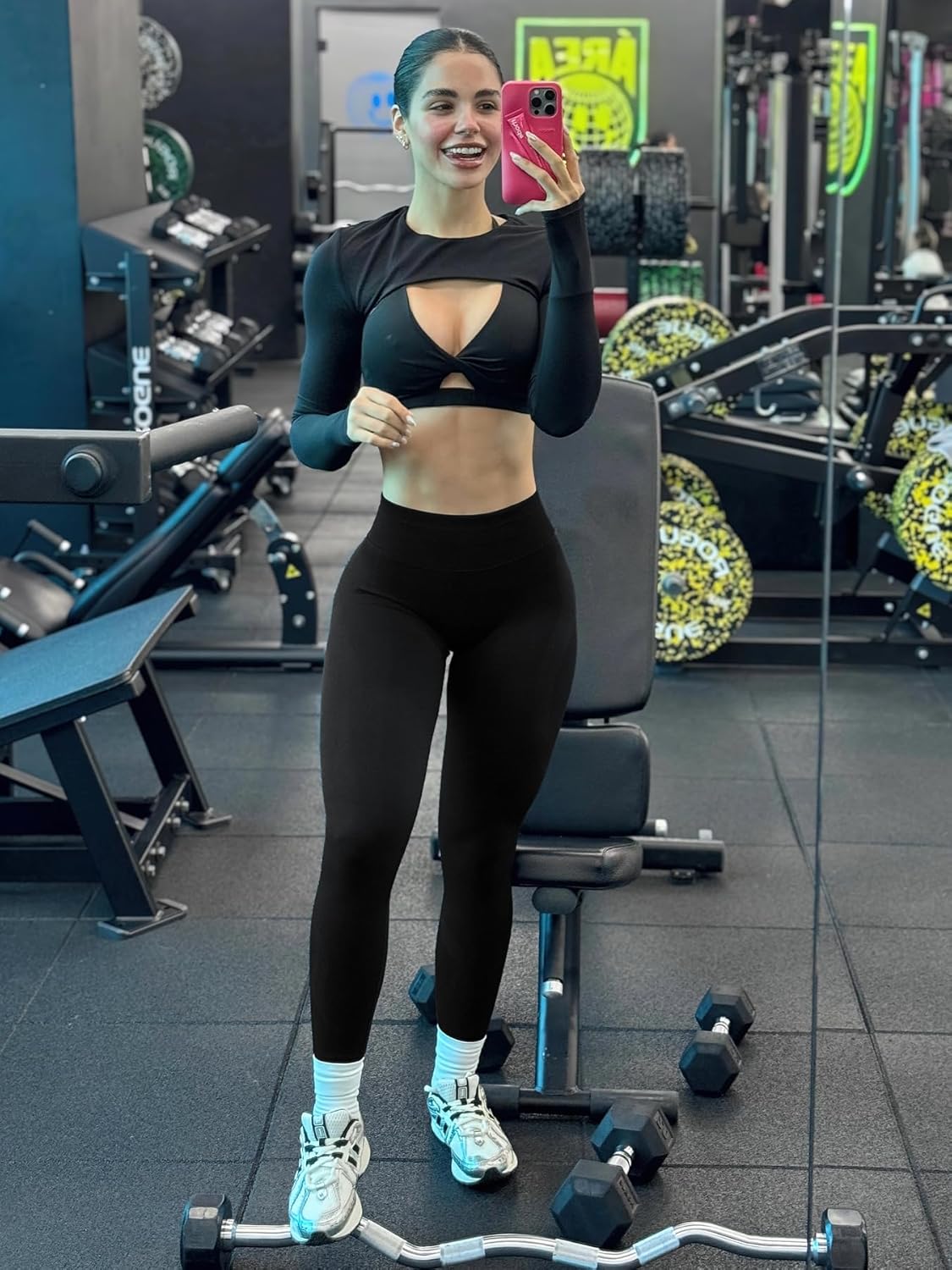 VOYJOY Workout Butt Lifting Leggings for Women Hidden Scrunch Tummy Control Gym Leggings Seamless Yoga Pants - Image 3