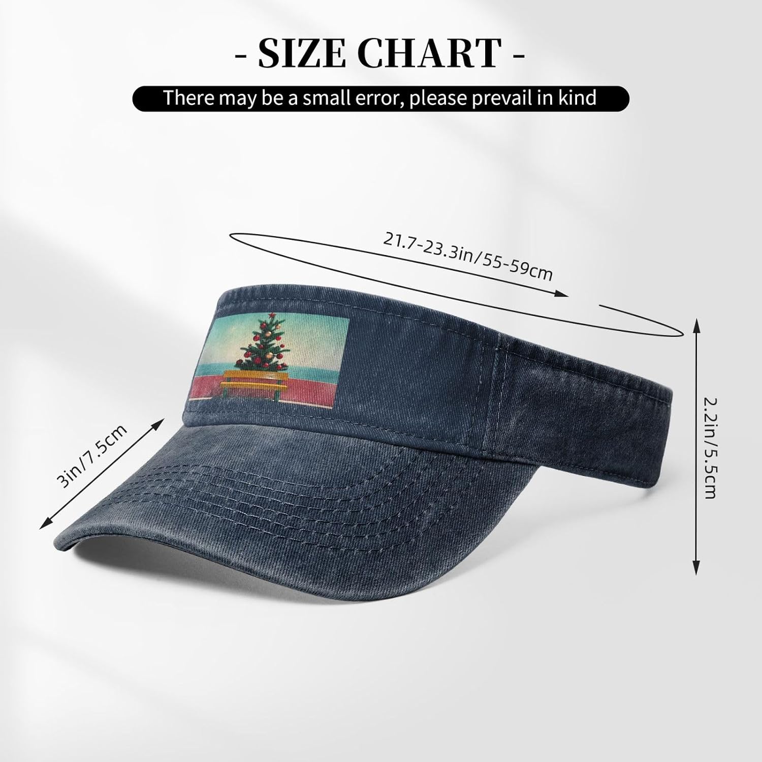 Sun Hats for Men Women Summer Sport Empty top Baseball Cotton with for Beach, Summer, Christmas Tree Black