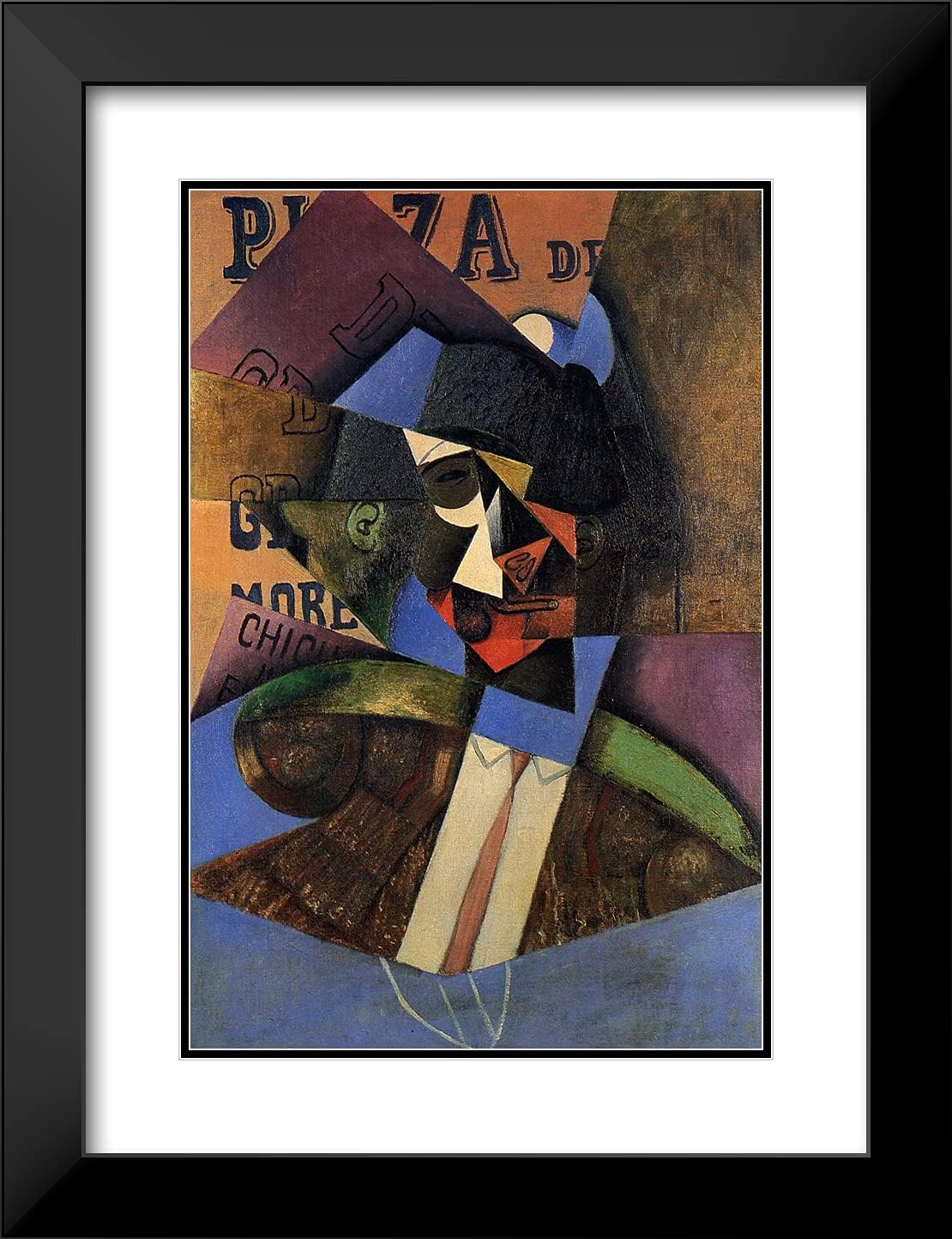 ArtDirect Gris, Juan 19x24 Black Modern Framed Art Print with Double Matting Titled: The Bull Fighter