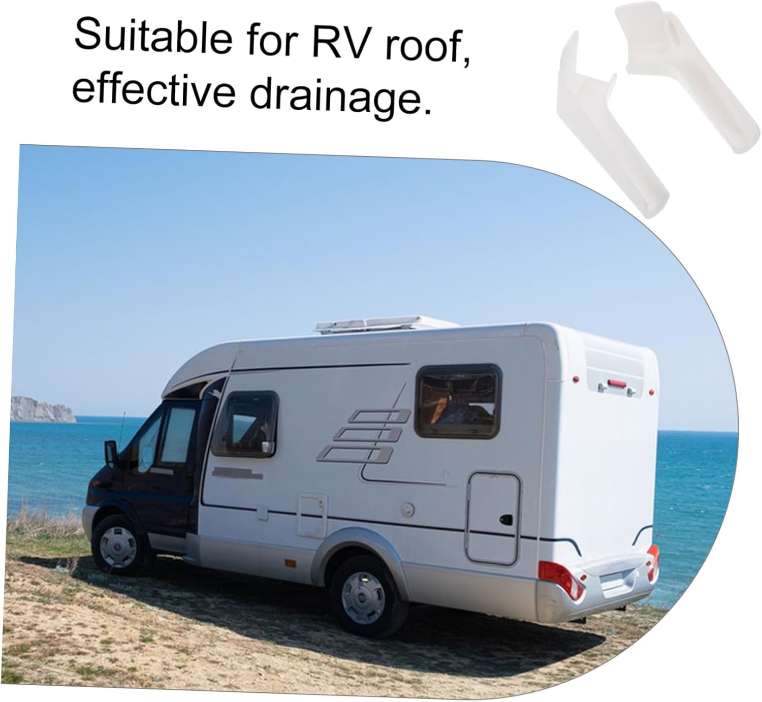 Gatuida 20pcs Rv Roof Rain Gutter Spouts for Water Drainage Extensions Left Right to Prevent Pooling Roofs Essential Accessories for Rvs