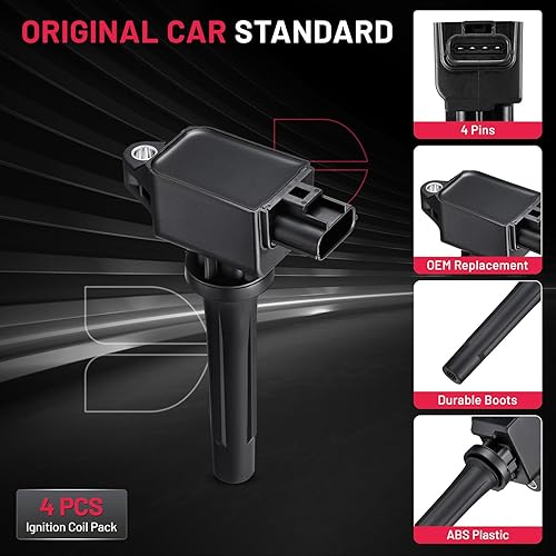 Vista 215 de BDFHYK Paquete de bobinas de encendido UF596 y bujías de iridio 93501 compatibles con Toyota Corolla 2009 2010 2011 2012 2013 Toyota Prius Matrix