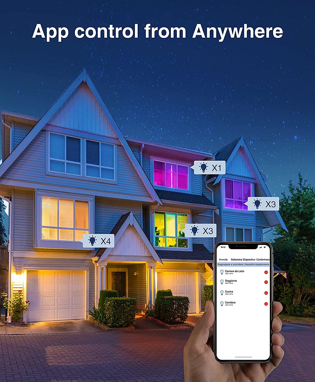 Diffith Smart Light Bulbs No Hub Required Color Changing Light Bulb That Work with Alexa & Google Home Alexa Light Bulb Dimmable LED Bulb A19 E26 9W for Home Decor, Bedroom, Stage, Party and More