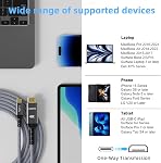 USB C à HDMI câble 4K 10FT, Quntis Type-C à tressé HDMI Cordon, en aluminium plaqué or HDMI Adaptateur Thunderbolt Cable, Compatible avec iPad Pro, iPhone 16, MacBook Pro, Galaxy, Surface, Deck à vapeur
