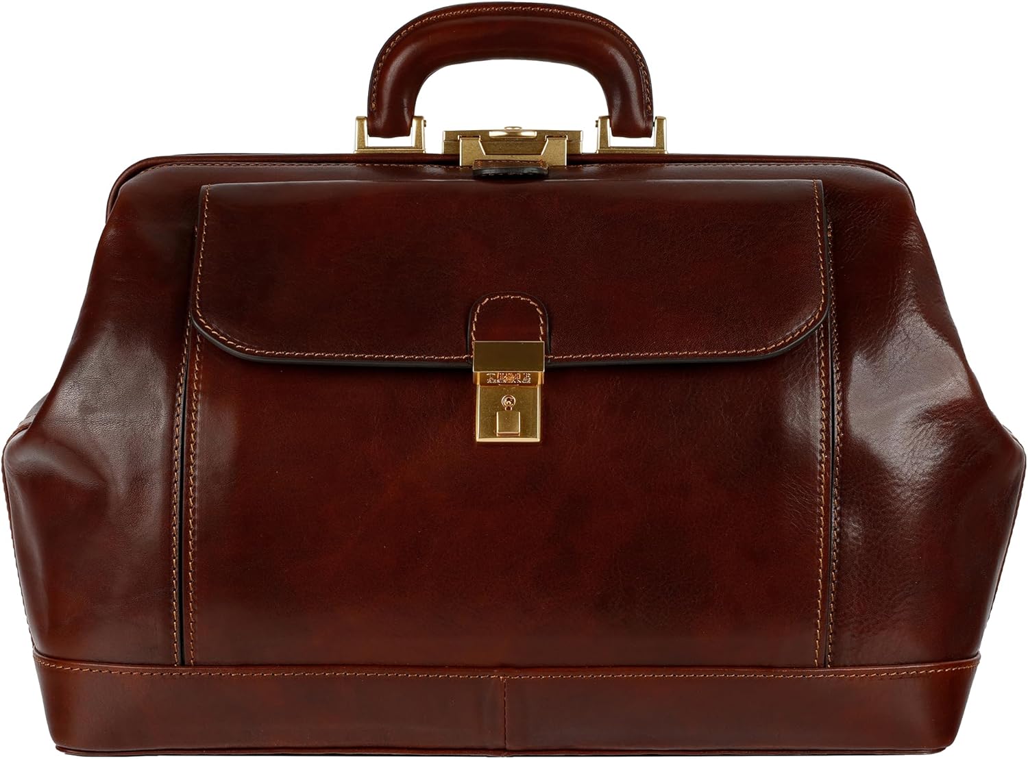 Time Resistance Leather Doctor Bag - Top Handle Bag - Medical Briefcase - Gladstone Handbag