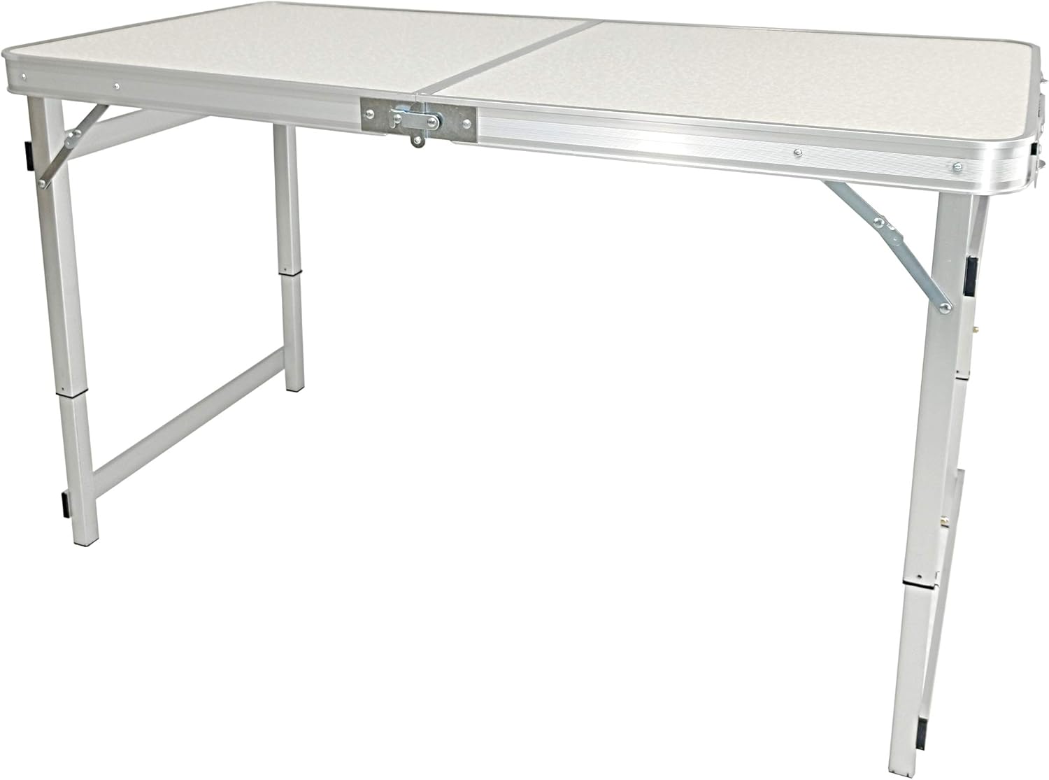 FixtureDisplays® 4' (48") Aluminum Folding Table, Adjustable Height 24-28", Lightweight Portable Camping Table for Picnic Beach Outdoor Indoor 48 x 24 x 28 Inches 15237