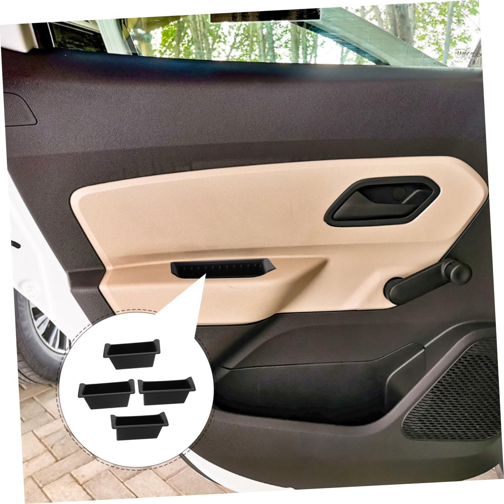 IMIKEYA Boîte De Rangement Pour Poignée De Porte Pickup Plateau Organisateur Pour Vide-poches De Portière Accessoire De Voiture