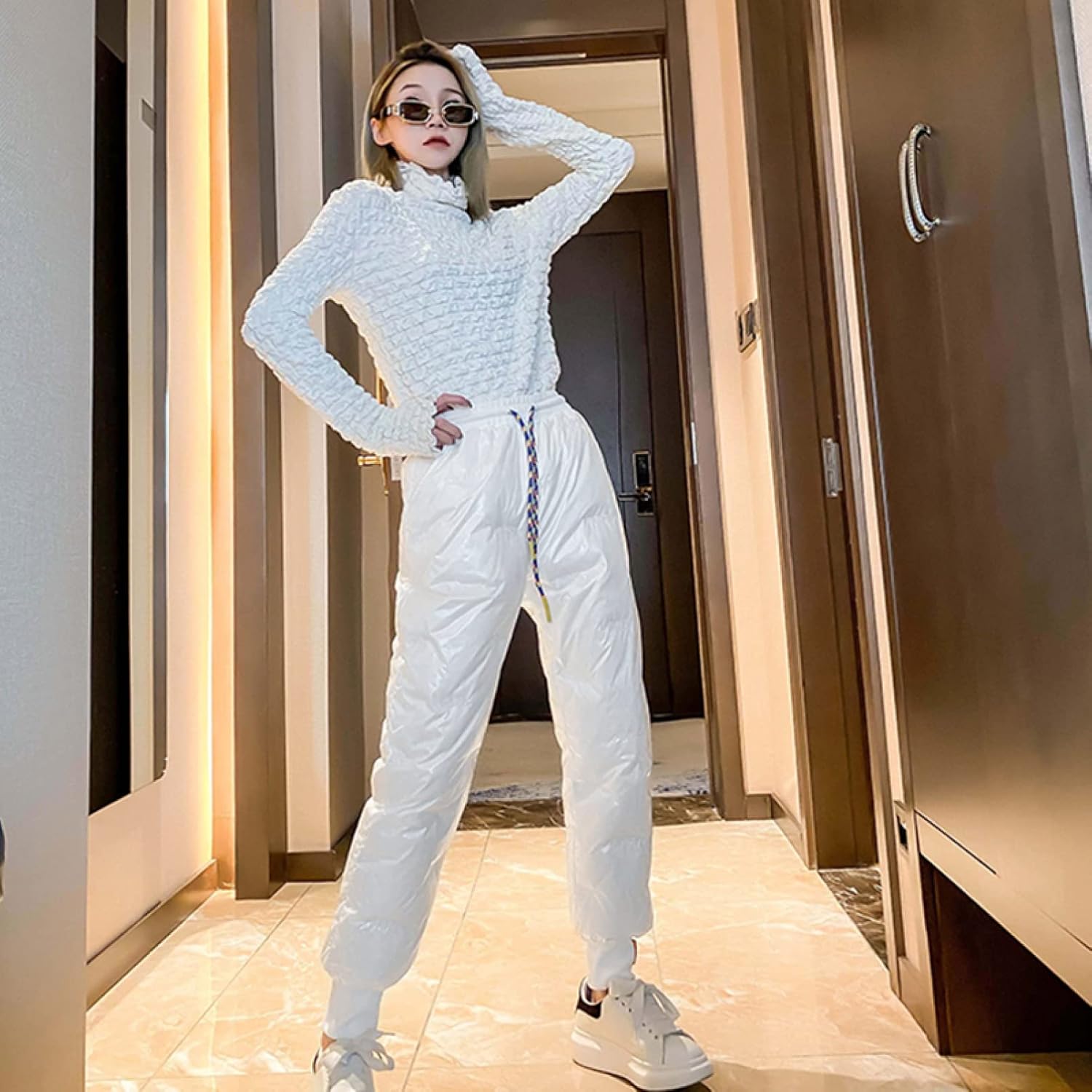 正式的 ダウンパンツ 中綿パンツ レディース ロングパンツ 白 ウエストゴム 防寒パンツ 防寒 防風 保温 通勤 通学 着痩せ 脚長効果 美脚 冬 ボトムス 履きやすい アウトドア カーゴパンツ おしゃれ Marcielyons Com