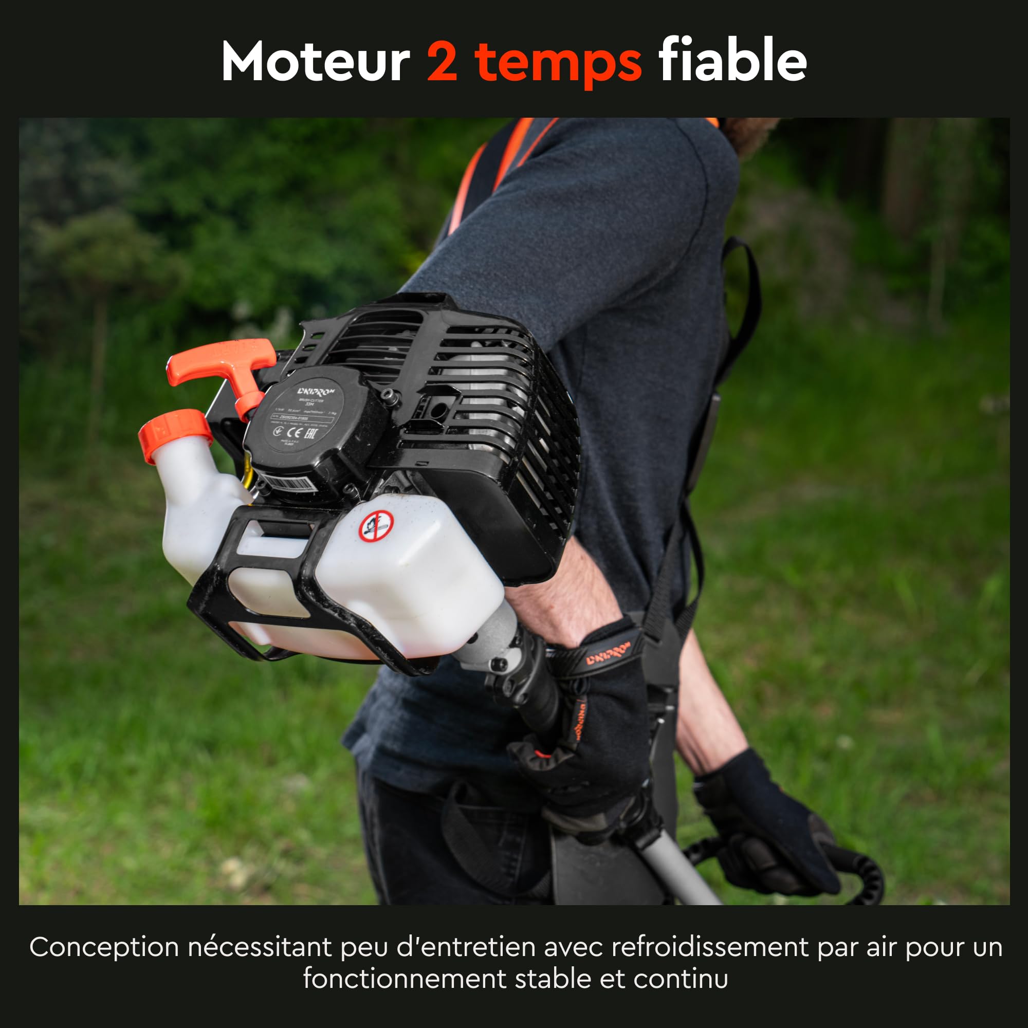 Débroussailleuse Thermique Dnipro-M 33M, 32,6cm³, avec Fil et Lame de 255mm