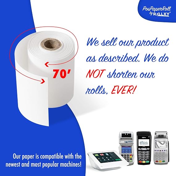 (100 Rolls) First Data FD400 Thermal Paper (2 1/4 x 70)