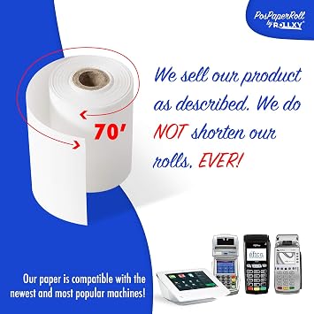 (100 Rolls) First Data FD400 Thermal Paper (2 1/4 x 70)