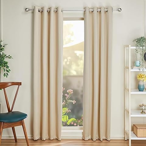 Tangerine 100% Cotton Curtains (2 Panels)