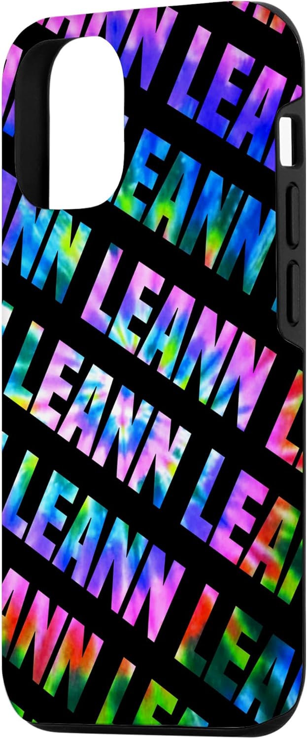 iPhone 13 Custom Leann Phone Cover Black Personalized Tie Dye Case