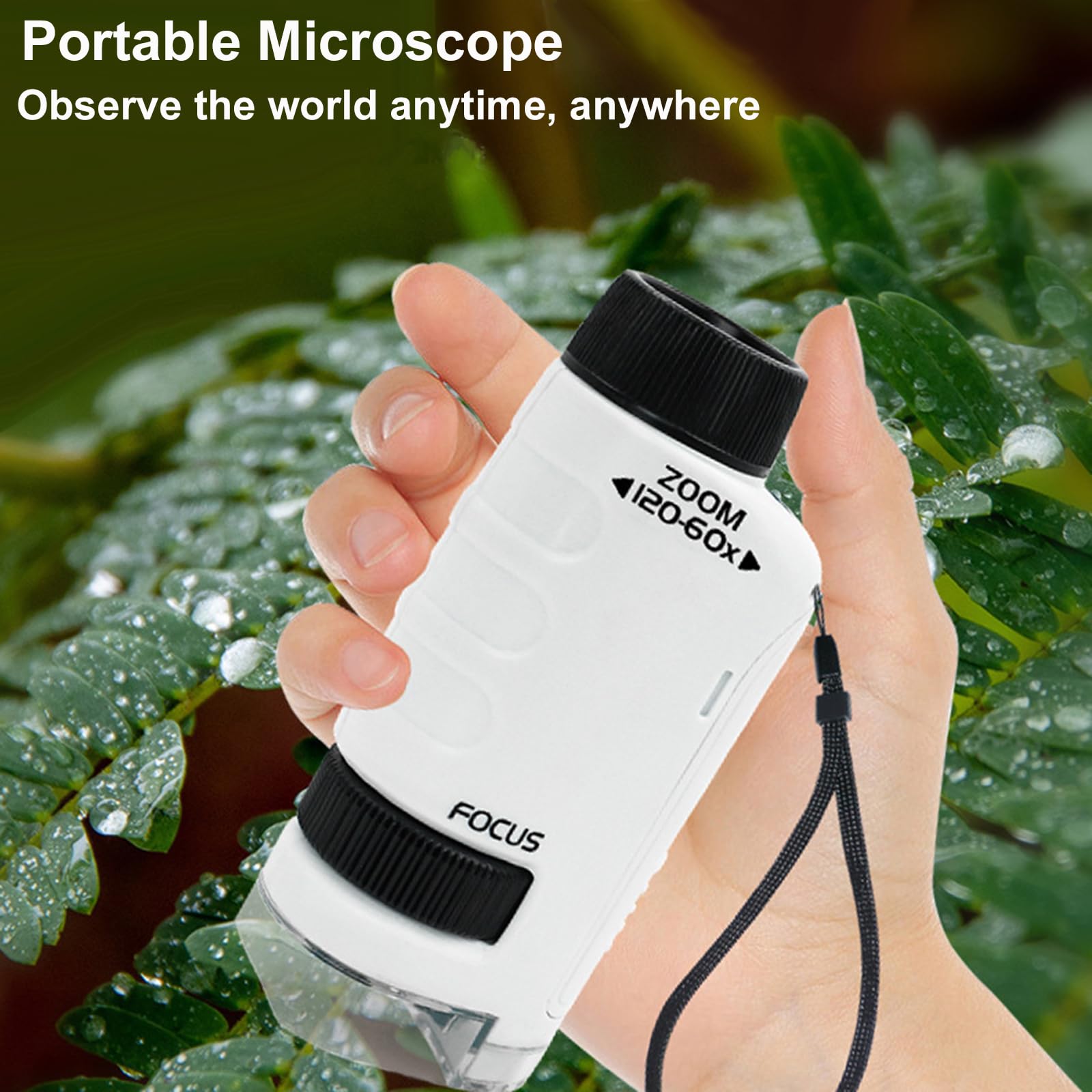 WINWEND Microscope portable pour enfants – Mini labsters microscope 1000x avec 6 niveaux de luminosité réglables, écran LCD de 2 et carte SD de 32 Go
