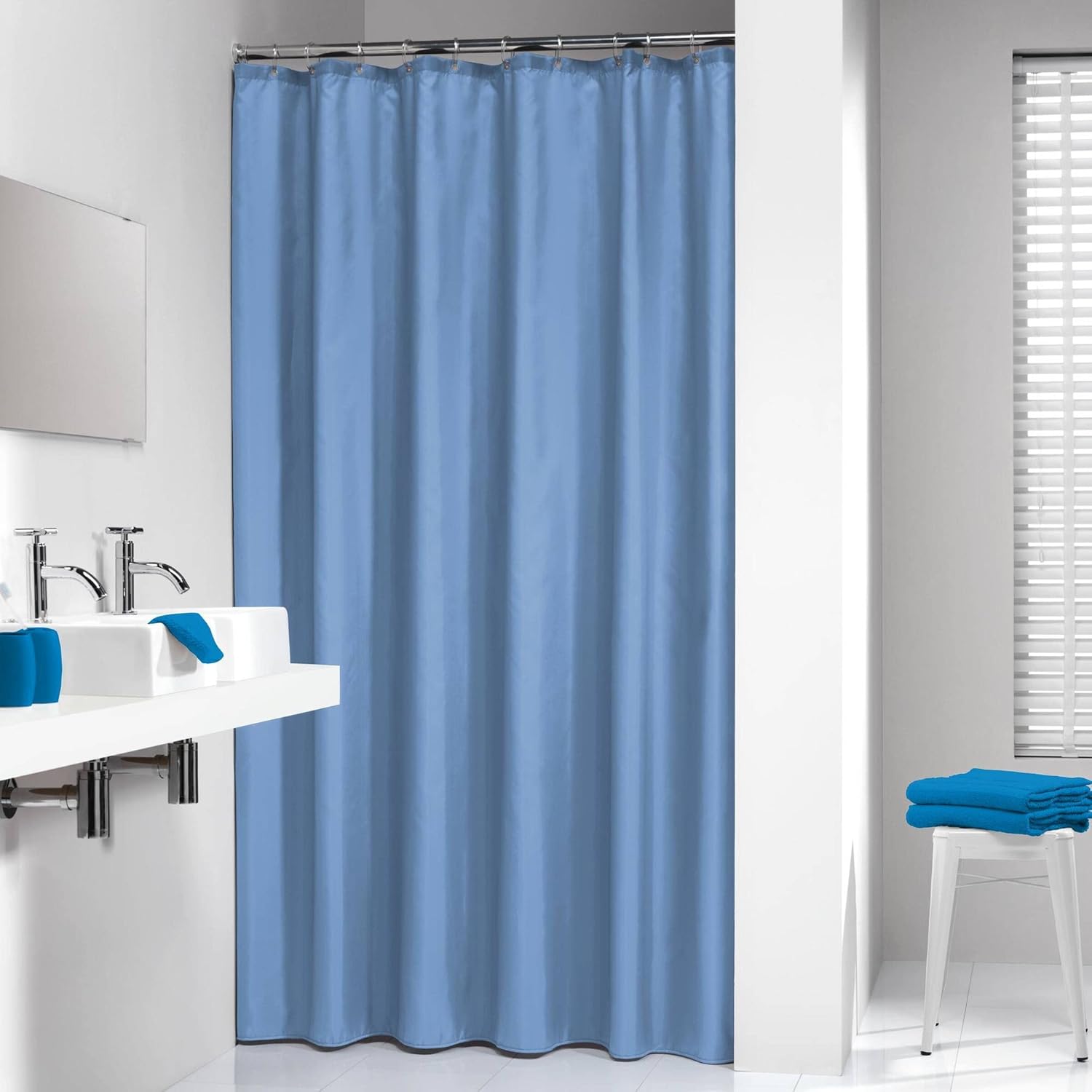 Sealskin Granada Shower Curtain, PEVA, Blue, 180 x 200 cm