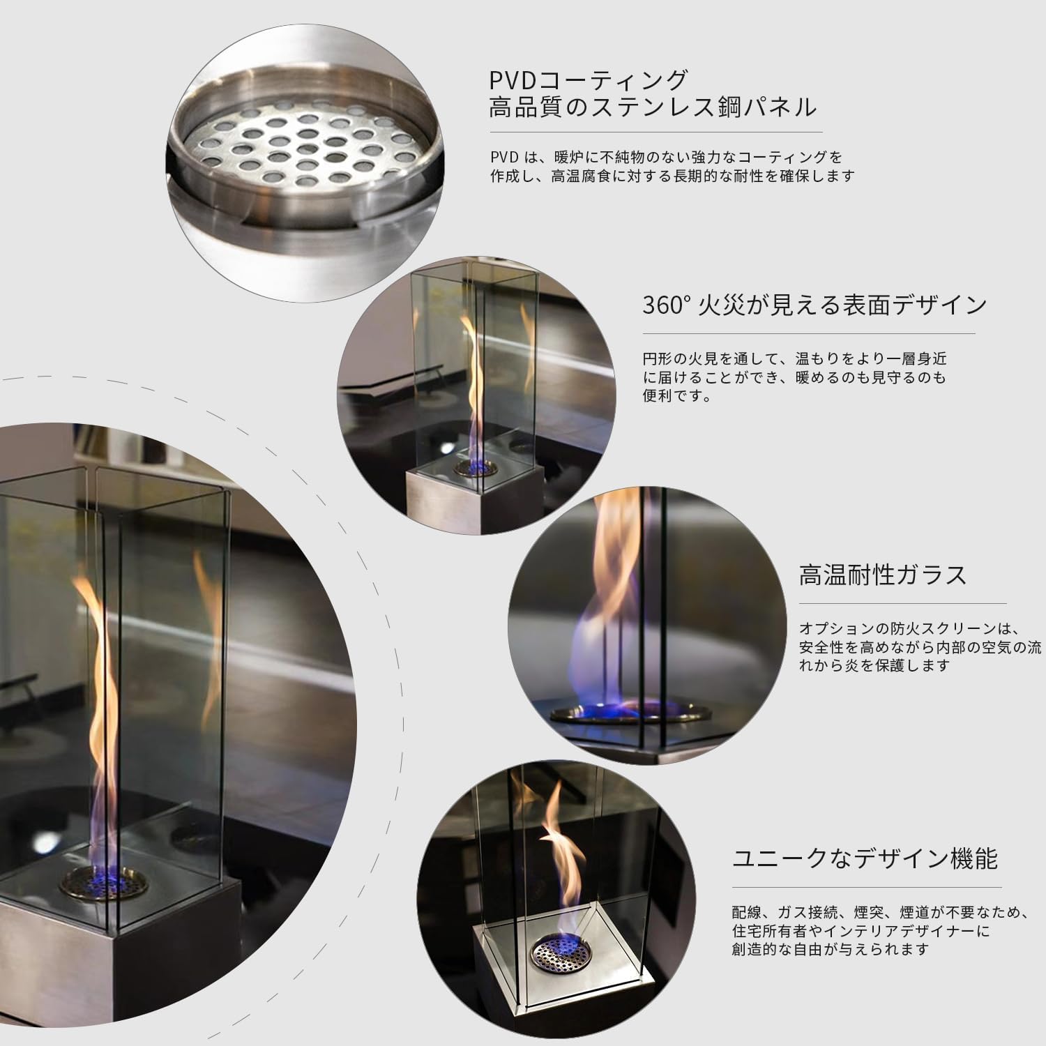 ガラス 暖炉 3連 固形燃料 強化ガラス ガラス 暖炉 3連 固形燃料 強化