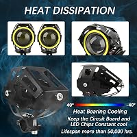 DREAMIZER Motoros Első Fényszóró Angyal Szem DRL Világítással - 12/24V Vízálló Ködlámpa R1200GS Kompatibilis ATV UTV Terepjárókhoz 4