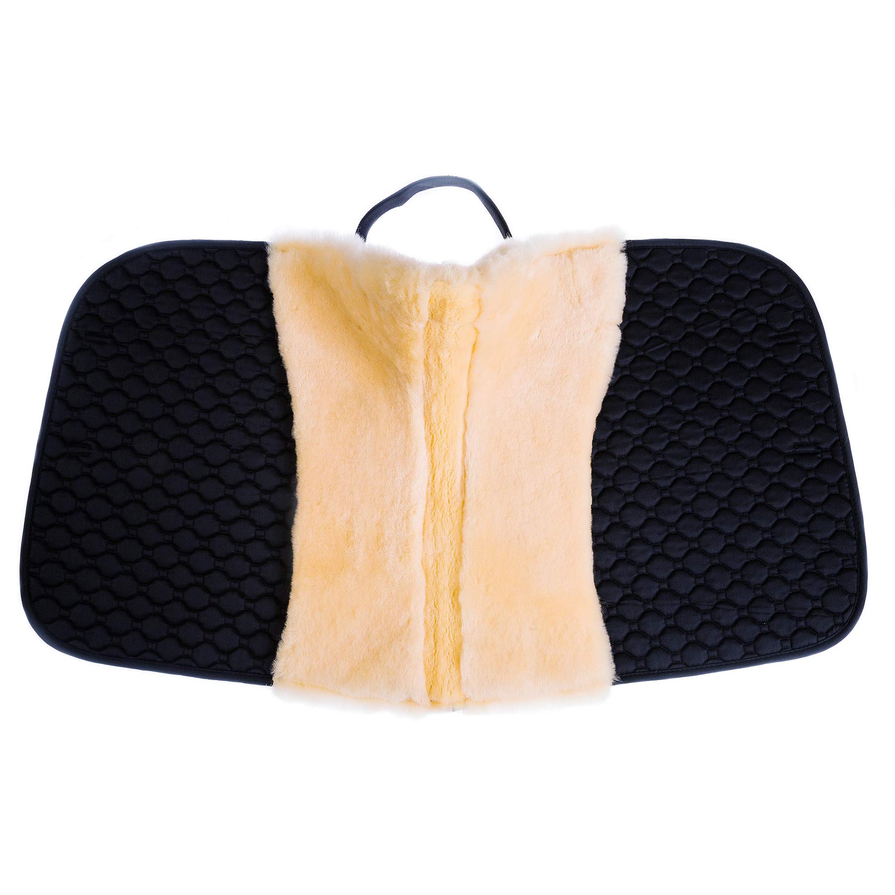 Image secondaire de Merauno Véritable tapis de selle en laine d'agneau - Tapis de selle - Tapis de dressage et d'événement de printemps avec laine d