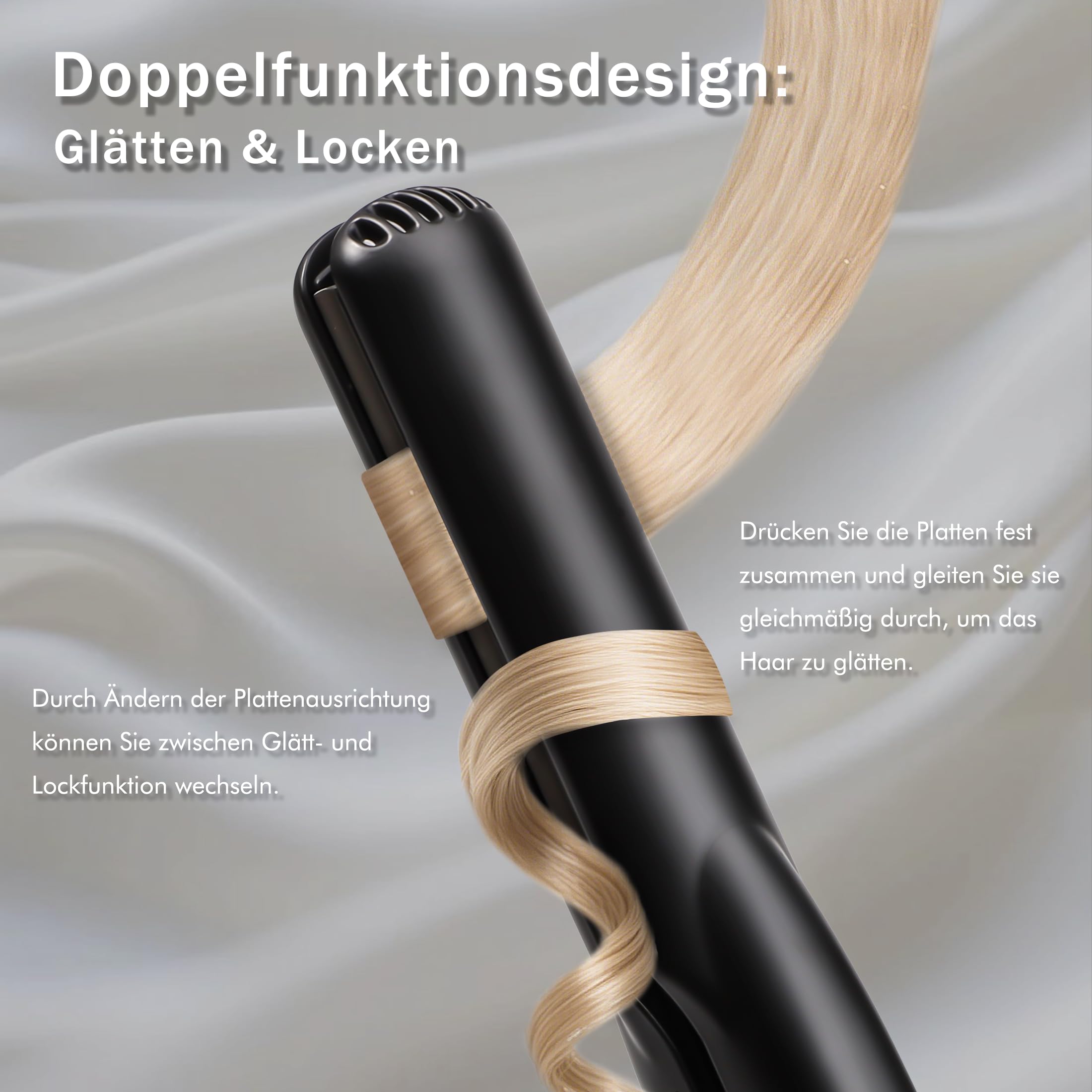 EAGLE FORTRESS Glätteisen & Lockenstab Set, 2-in-1 Haarglätter mit Lockenfunktion, Keramikplatten bis 230°C, LED-Display, Lockenstab mit LCD-Display, 30 Sek. Schnellaufheizung