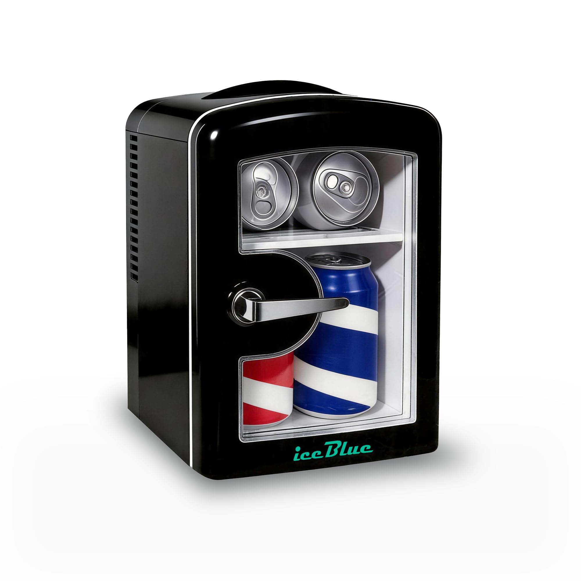 Mini Fridge, 4 Liter /6 Cans Skincare Fridge with Viewing Window (Black)