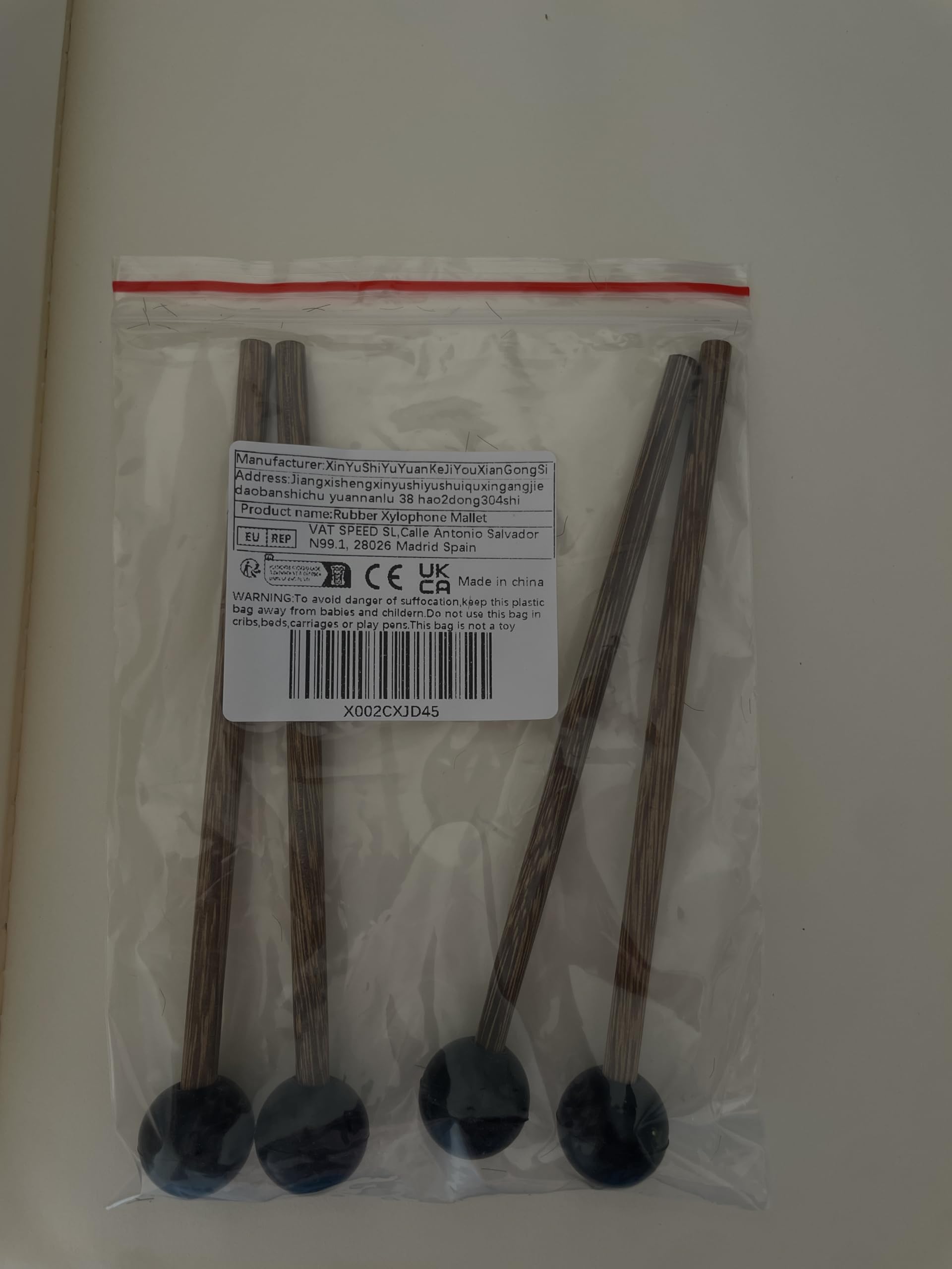 Bacchette in Legno per Xilofono,4 Pezzi Gomma Mazze a Percussione Bastoni Bacchette,Bacchette per Marimba,Bacchetta con Manico in Legno per Percussioni,Glockenspiel,Marimba,Timpani,Tamburo