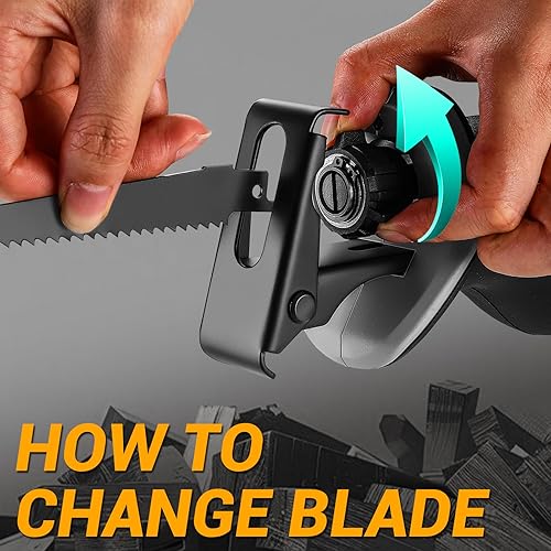 Miniatura 4 de Sierra Recíproca Inalámbrica: DEKOPRO Sierra Recíproca de Energía de Iones de Litio de 20V con Batería y Cargador, Gatillo de Velocidad Variable,
