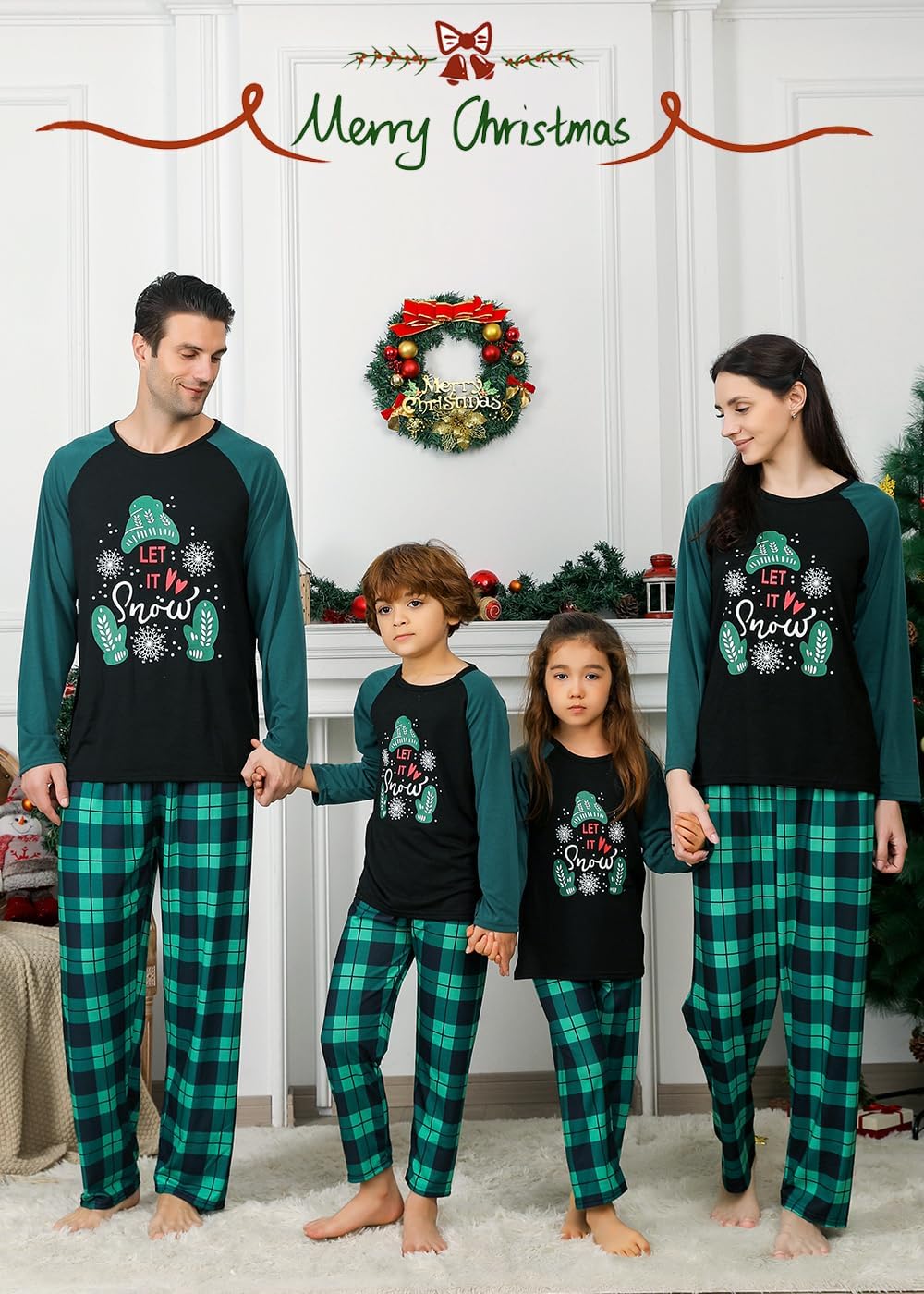 VNVNE Family Christmas Pjs Matching Sets for Women/Men/Couples/Adults, Holiday Xmas Reindeer Elf Plaid Pajamas Sleepwear - Image 3