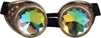 Lelinta Kaleidoscope Spiked Goggles with Adjustable Straps | Crystal Lenses, Ideal for Cosplay,Rave,Costume Parties,Halloween