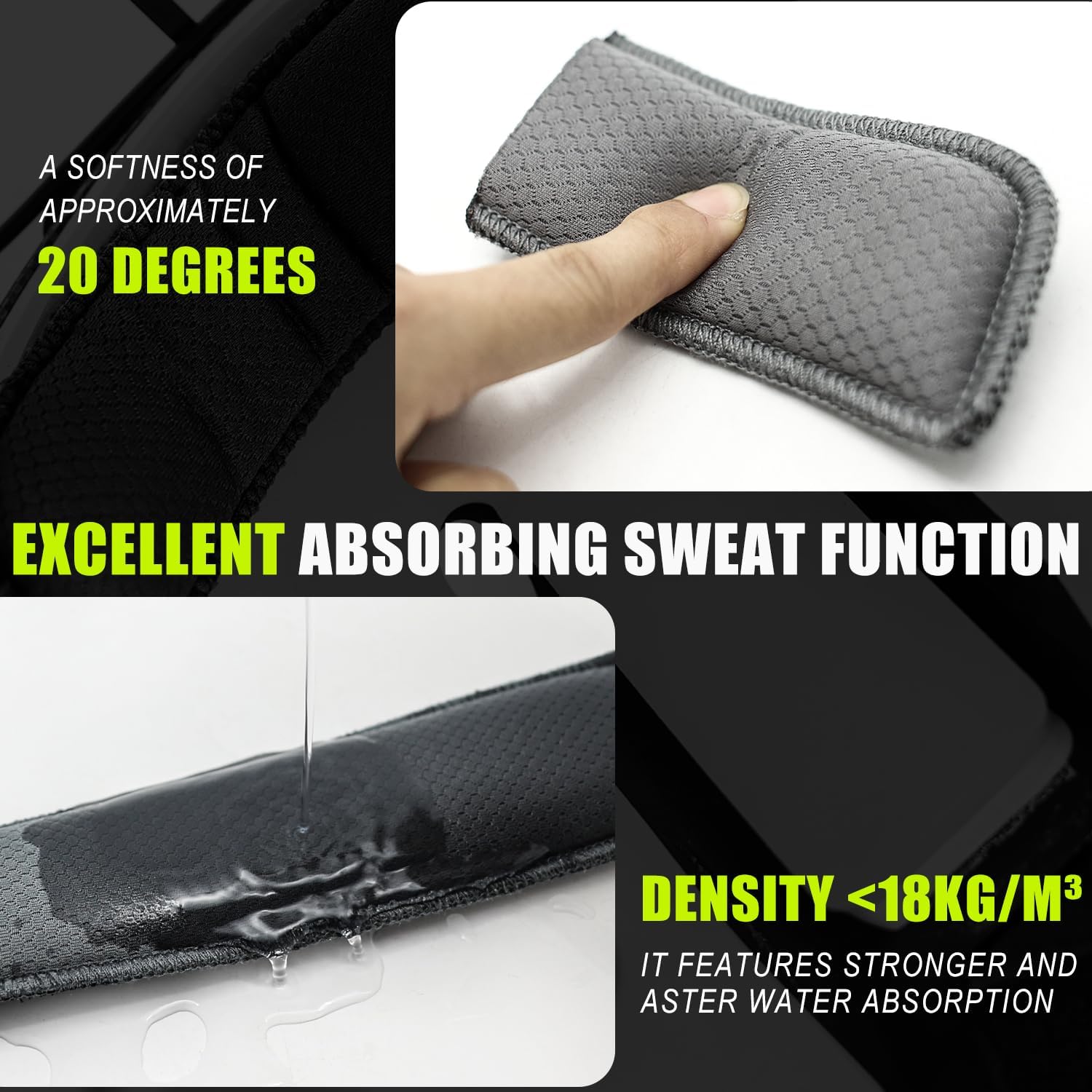 GY Sports Goalie Sweat Bands 2 Pcs – Hockey & Soccer Goalkeeper Mask Replacement Sweatbands – Moisture Wicking Terry Cloth – Adjustable Hook & Loop Strap – Black (2)