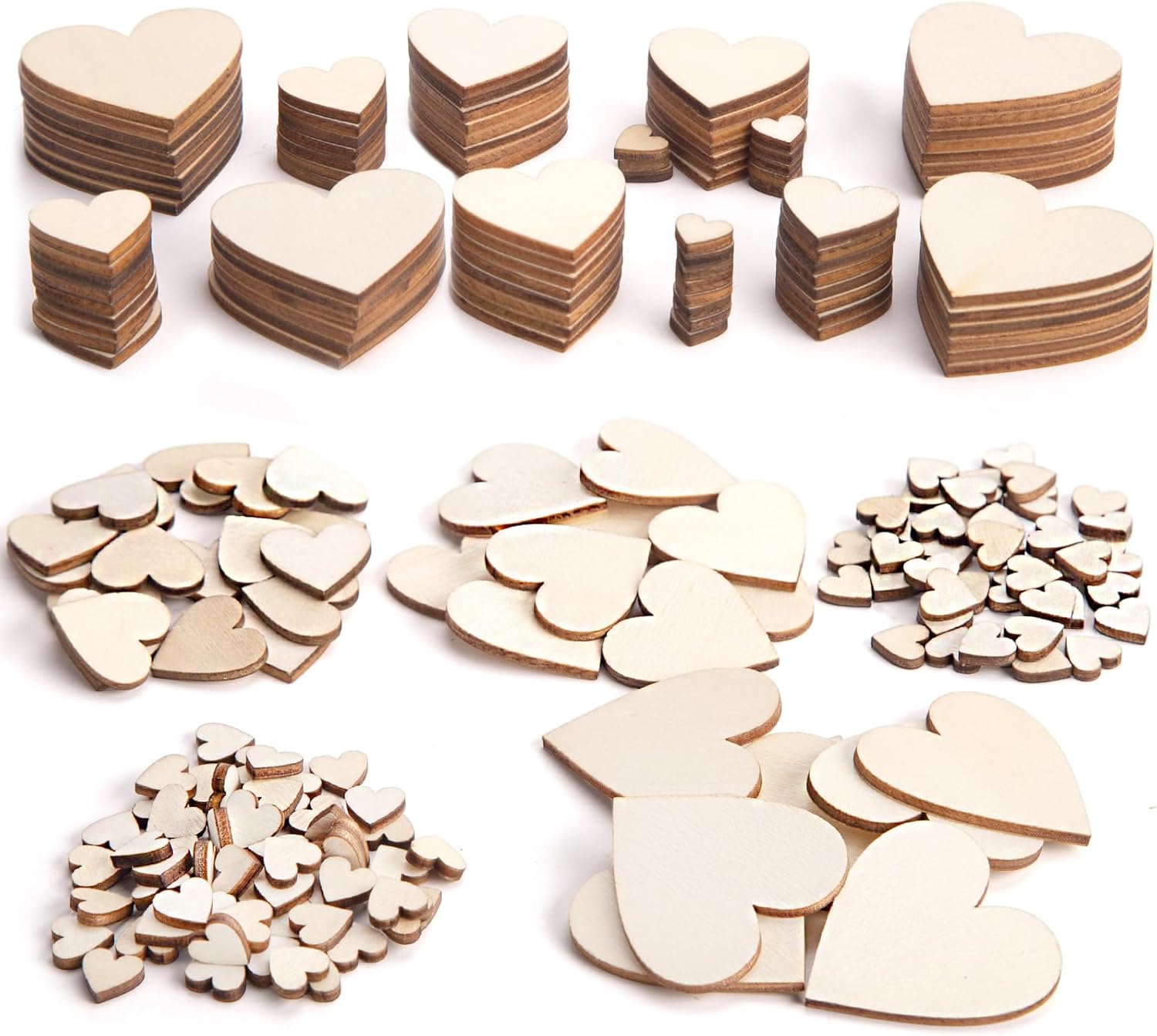CraftWerk Holzherzen 500er Set - Deko Herzen Für Hochzeit & Basteln