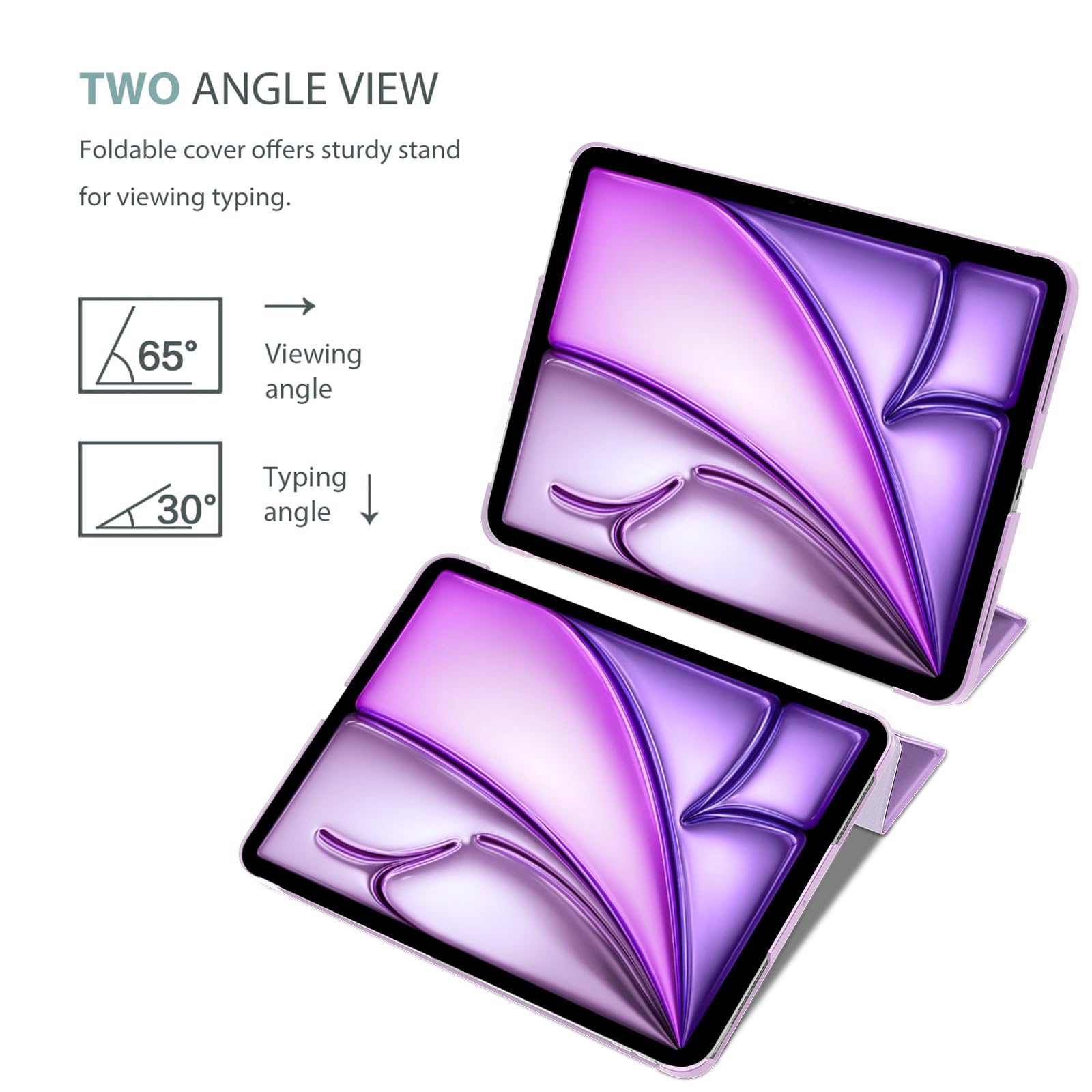 ProCase Cover iPad Air 11 Pollici M3/M2 2025/2024, Custodia iPad Air 5a 4a Gen (10,9 Pollici Modello 2022/2020), Supporta Ricarica di Pencil 2 Smart Cover Leggero Auto Svegliati/Sonno -Violetto