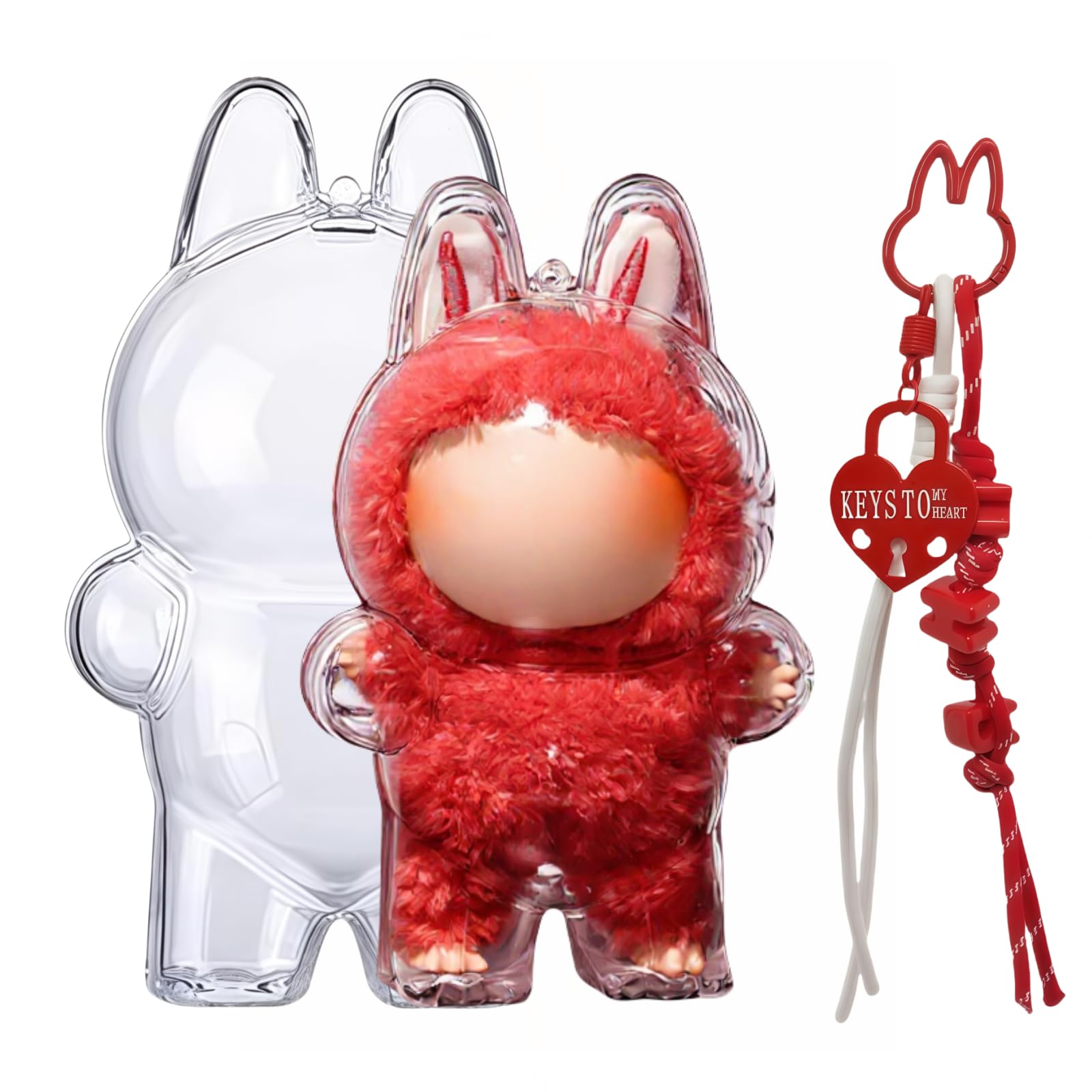 Amazon.co.jp: 多彩な色 LABUBU 専用 ケース 対応 (立つ姿) クリア