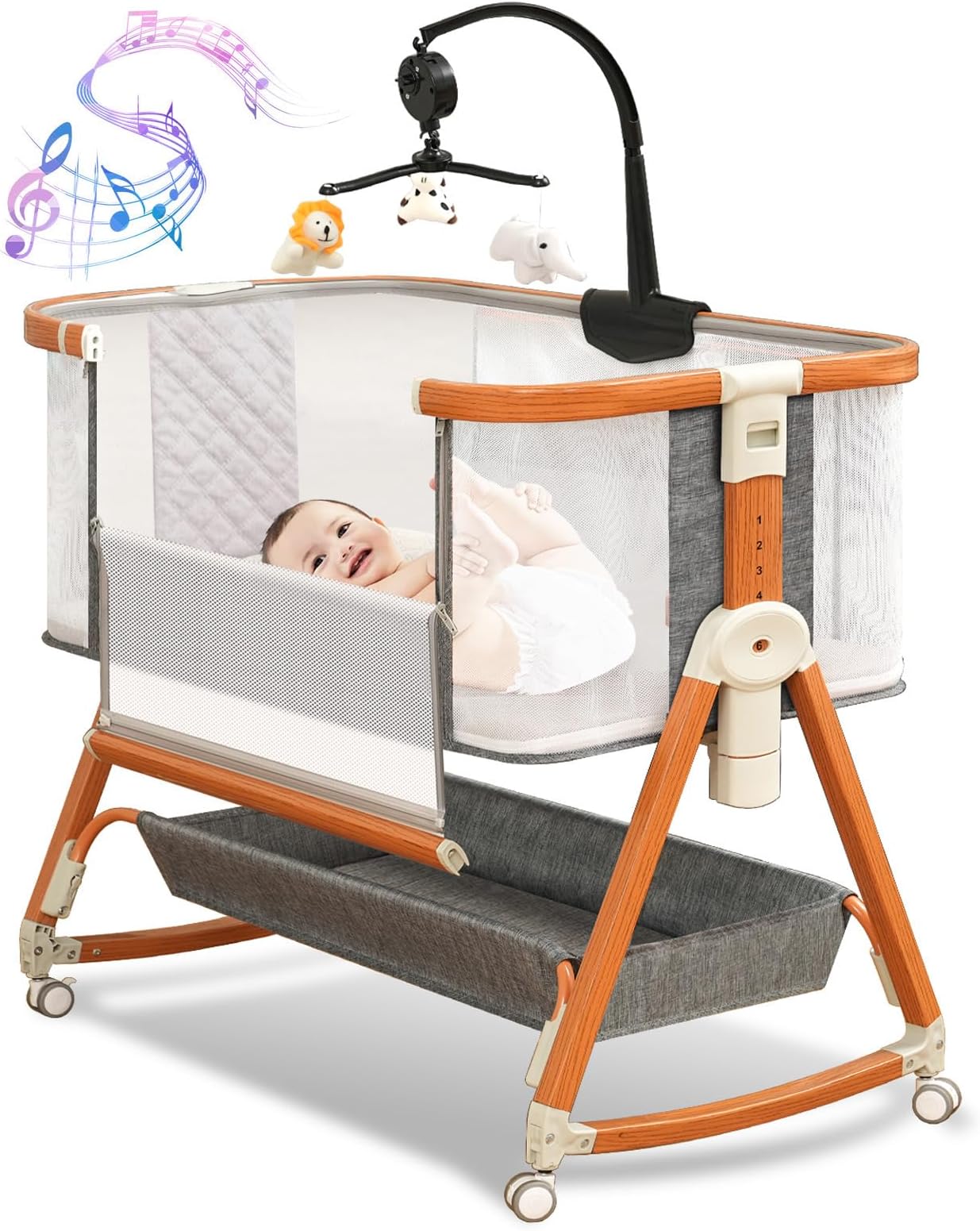 Amazon.com: Bassinet Bedside Sleeper for Baby 6 Months, Convertible ...