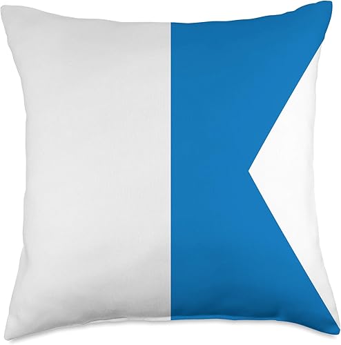 Gifts For Yachting & Sailing Boats Letra A náutica marina vela barco bandera código almohada de 18 x 18 pulgadas, multicolor