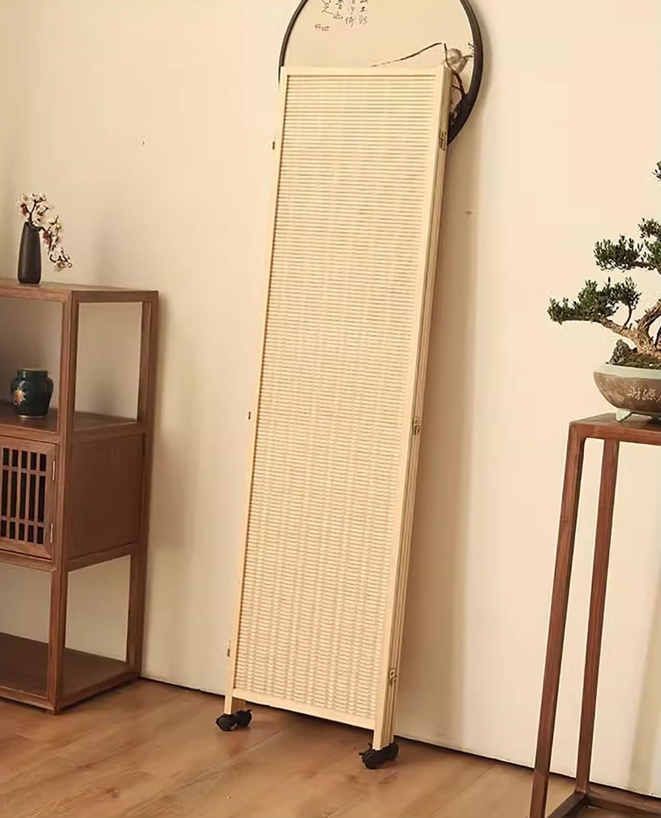 Amazon.de: Balkon-Faltwand-Seitenmarkise, Leichte Bambus-Wandtrennwand mit  Massivholzrahmen, Mobiler Raumteiler Trennwand 4 Paneele(40x150cm(15 ...