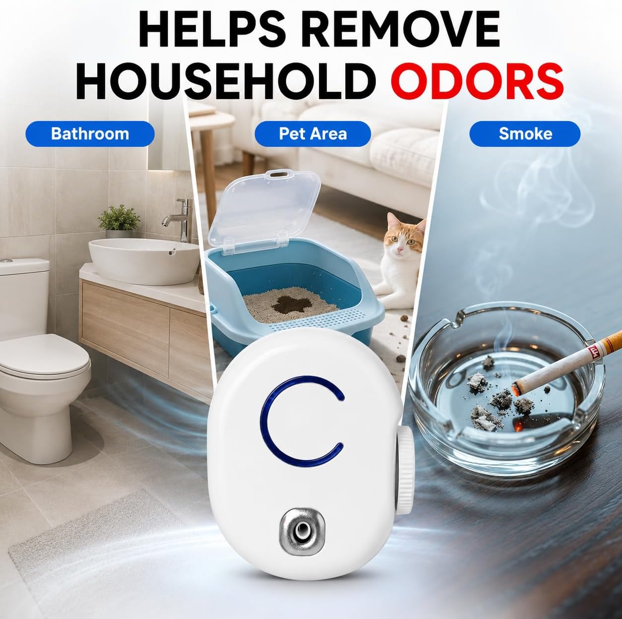 2 Packs Mini Plug in Air Purifiers Ozone for Small Room, Portable Air Cleaner