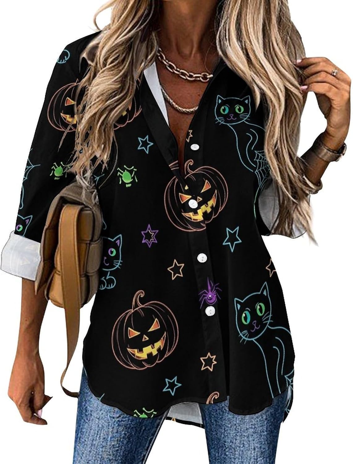 Women's Long Sleeve Shirts Irregular Hem Shirt Casual V Neck Loose Tops Blouse