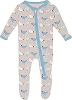 Vista 57 de KicKee Baby & Toddler - Pijama de viscosa ultrasuave de bambú con patas abatibles y puños