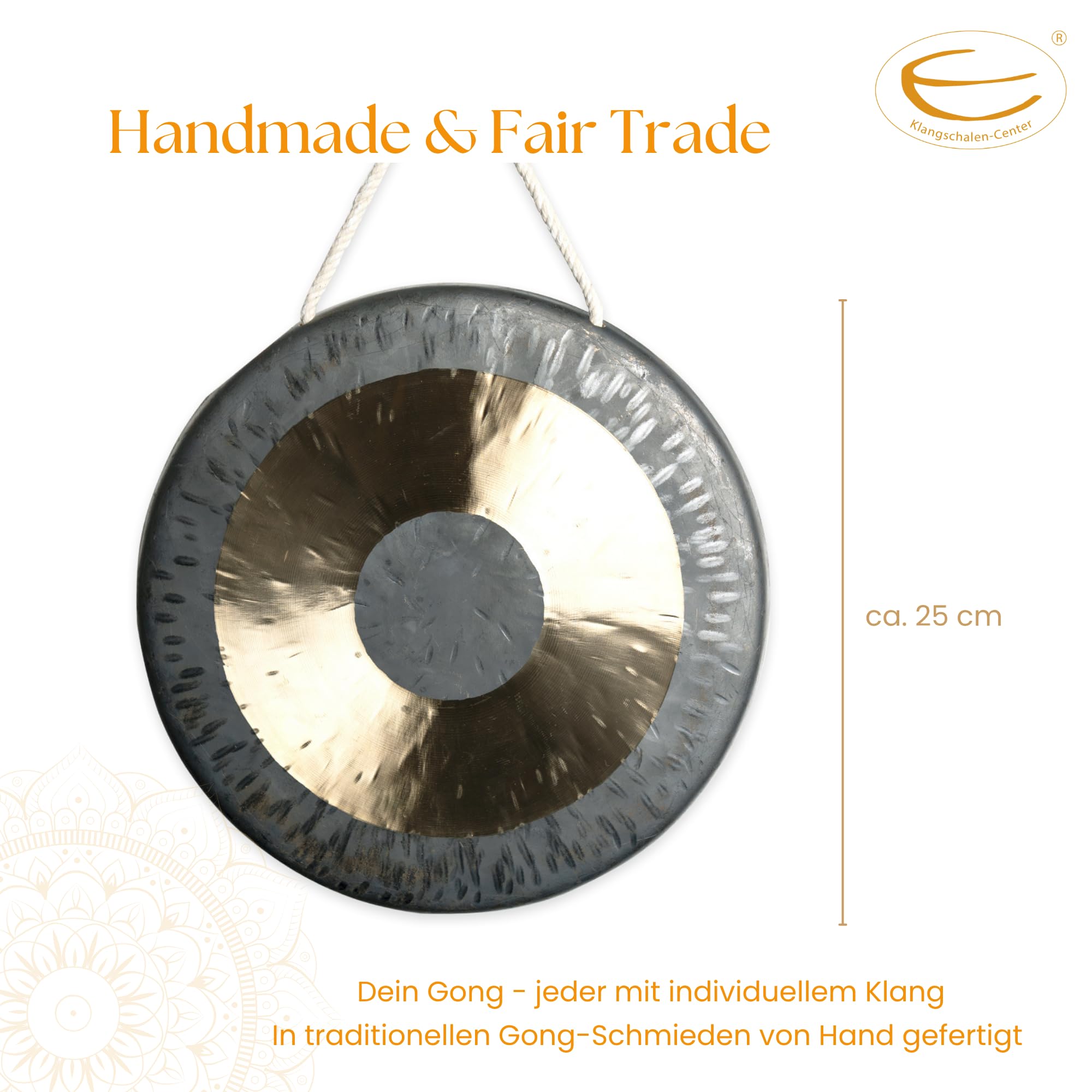 Tam Tam Gong originale, Whood Chau Gong, origine Cina, 25 cm 10" -7038-L-