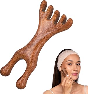 Deer Horn Massage Comb, Dual-Ended Five Touch Therapy Comb, Wooden Deer Horn Combs for Body